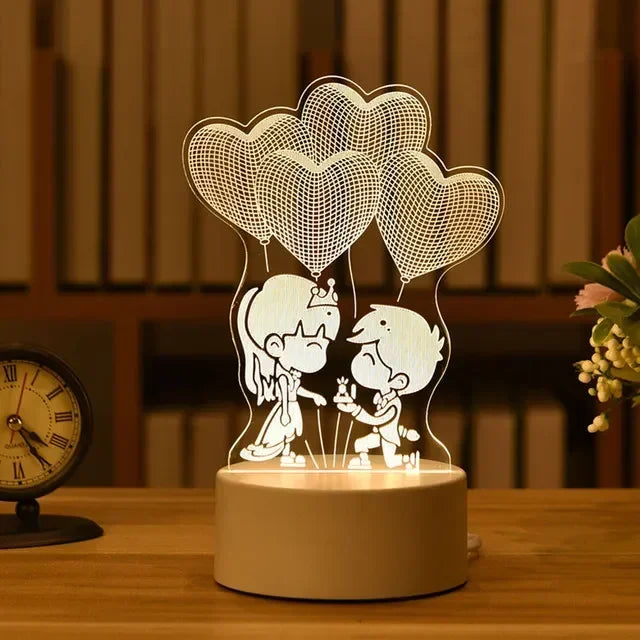 Luminária 3D Acrílico Romantic Love