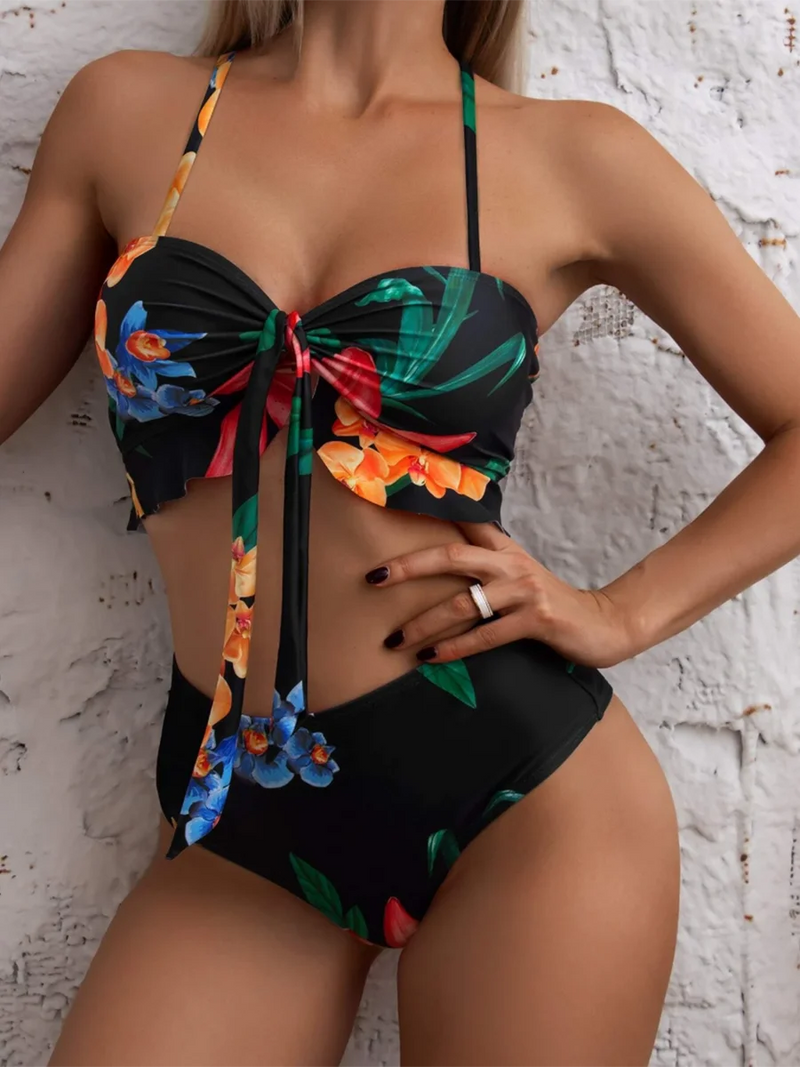 Biquine + Saída de Praia I Floral Print