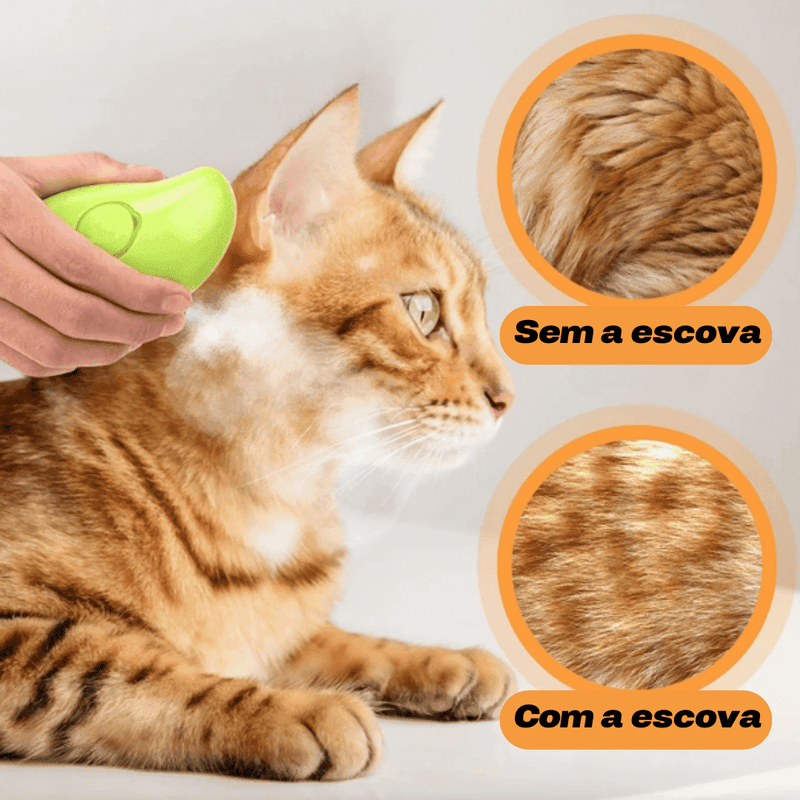 Escova de Pelos a Vapor I 3 em 1 Para Gatos - Lojas Want