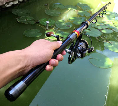 Vara de Pesca Telescopia em Fibra de Carbono com Molinete Drag 10kg | Max Plus - Lojas Want