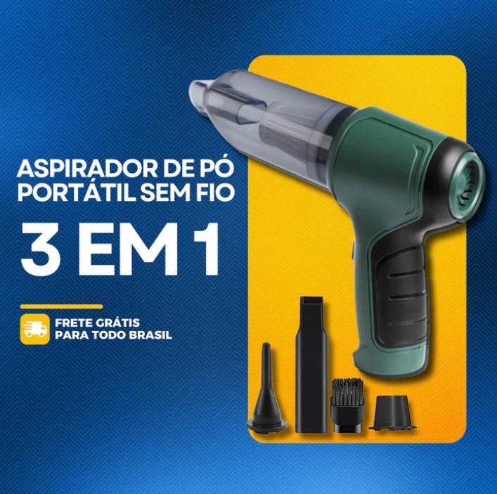 Aspirador De Pó Portátil Sem Fio 3 em 1 I Total Force